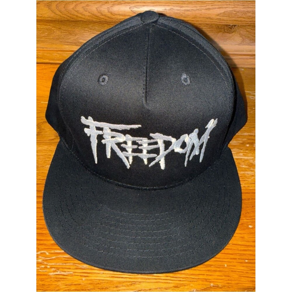 🇺🇸 Freedom Industries Embroidered Black Snapback Hat USA 🇺🇸